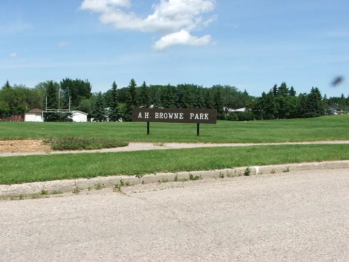 Ground-level photograph of A. H. Browne Park from the city park map.