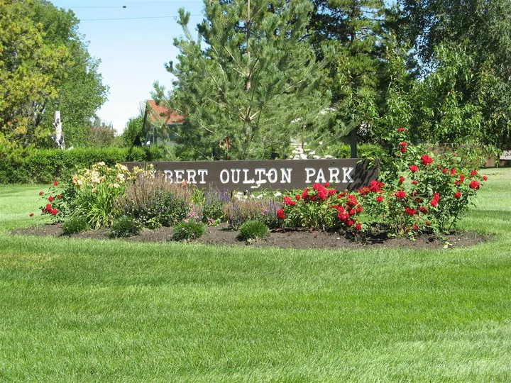 Ground-level photograph of Albert Oulton Park from the city park map.