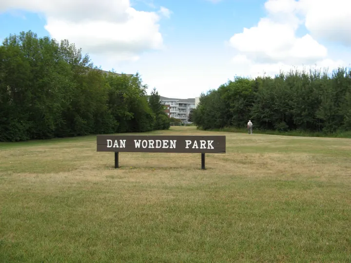 Ground-level photograph of Dan Worden Park from the city park map.