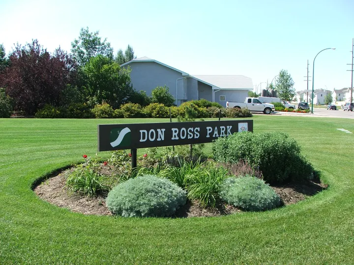Ground-level photograph of Don Ross Park from the city park map.