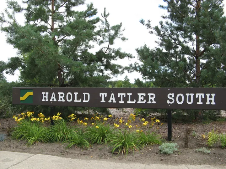 Ground-level photograph of Harold Tatler Park South from the city park map.