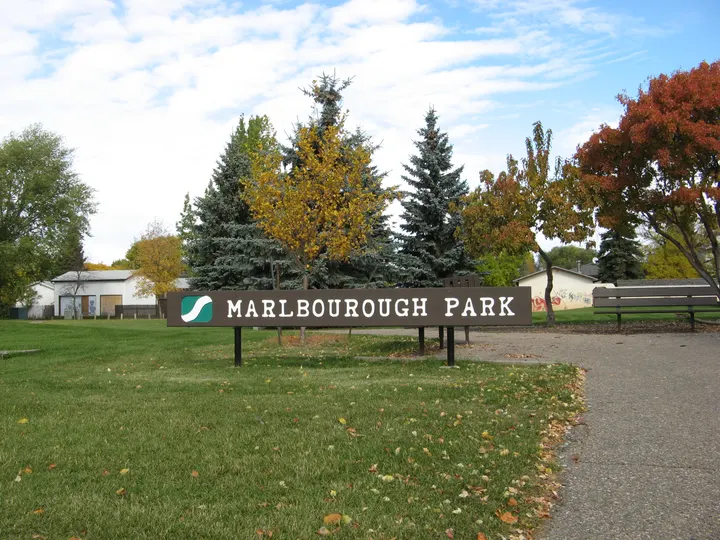 Ground-level photograph of Marlborough Park from the city park map.