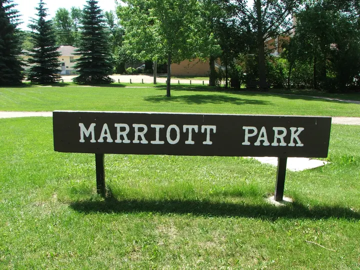 Ground-level photograph of Marriott Park from the city park map.