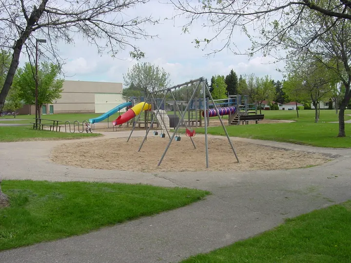 Ground-level photograph of Montgomery Park from the city park map.