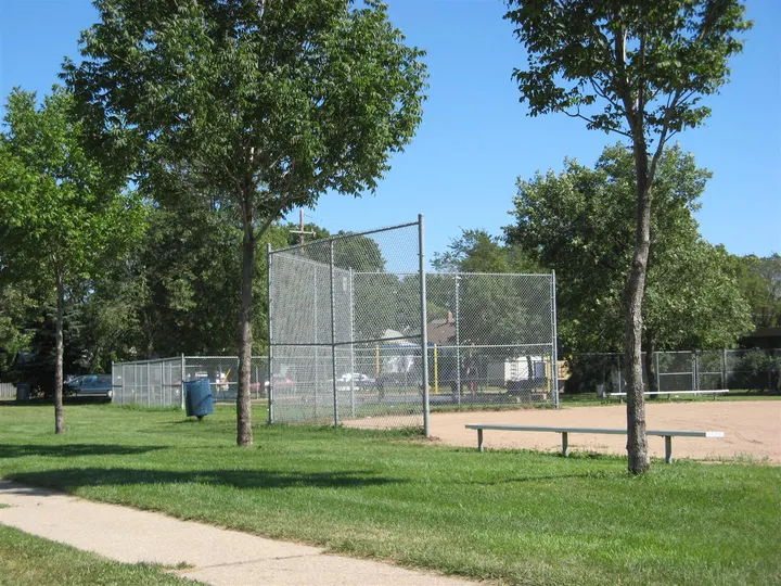Ground-level photograph of Optimist Park from the city park map.