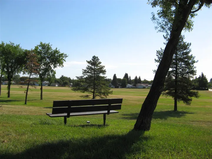 Ground-level photograph of Pierre Radisson Park from the city park map.
