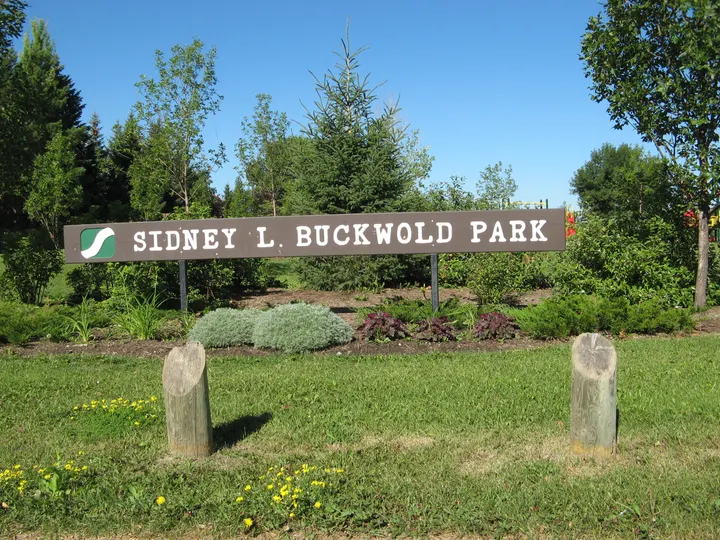 Ground-level photograph of Sidney Buckwold Park from the city park map.