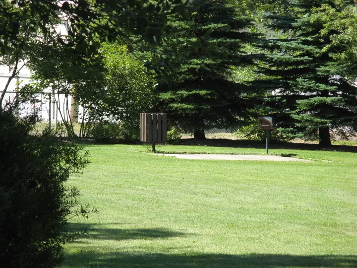 Ground-level photograph of St. Patrick Park from the city park map.