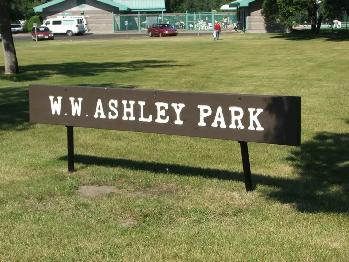 Ground-level photograph of W. W. Ashley Park from the city park map.
